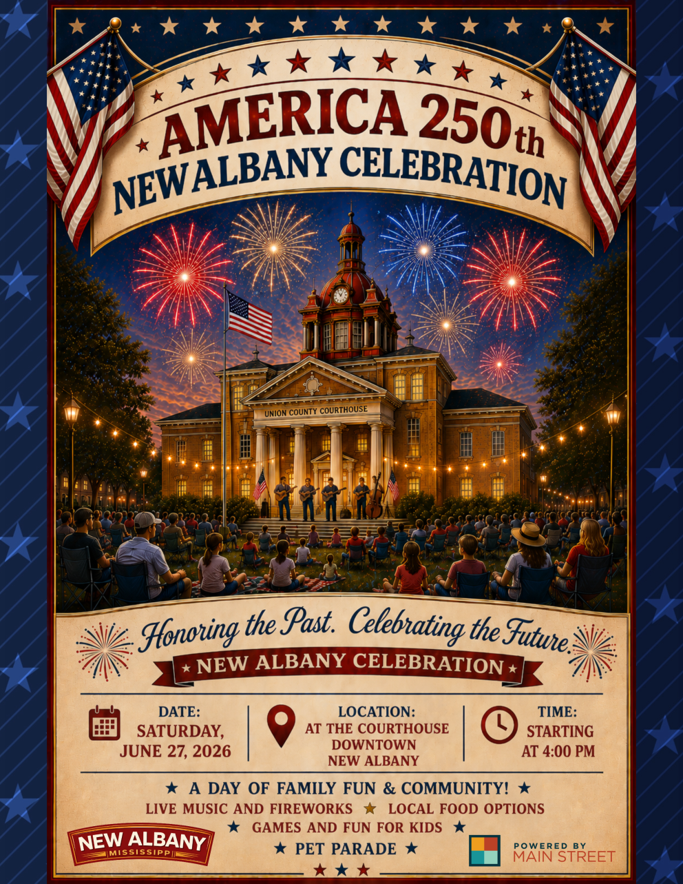 June 27: America 250th - New Albany Celebration - HONORING THE PAST. CELEBRATING THE FUTURE. event photo