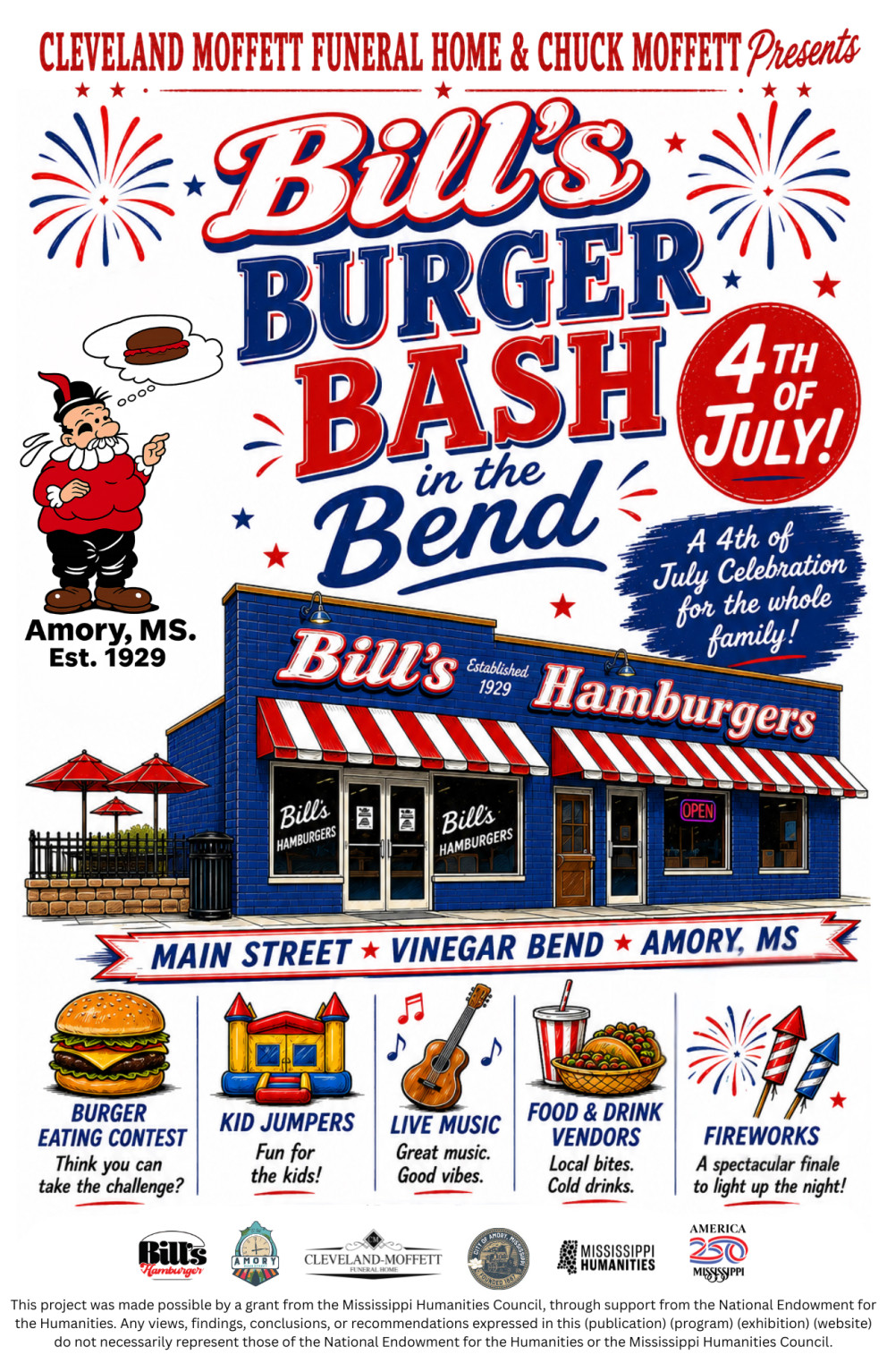 July 4th: Bill’s Burger Bash in the Bend in Amory event photo