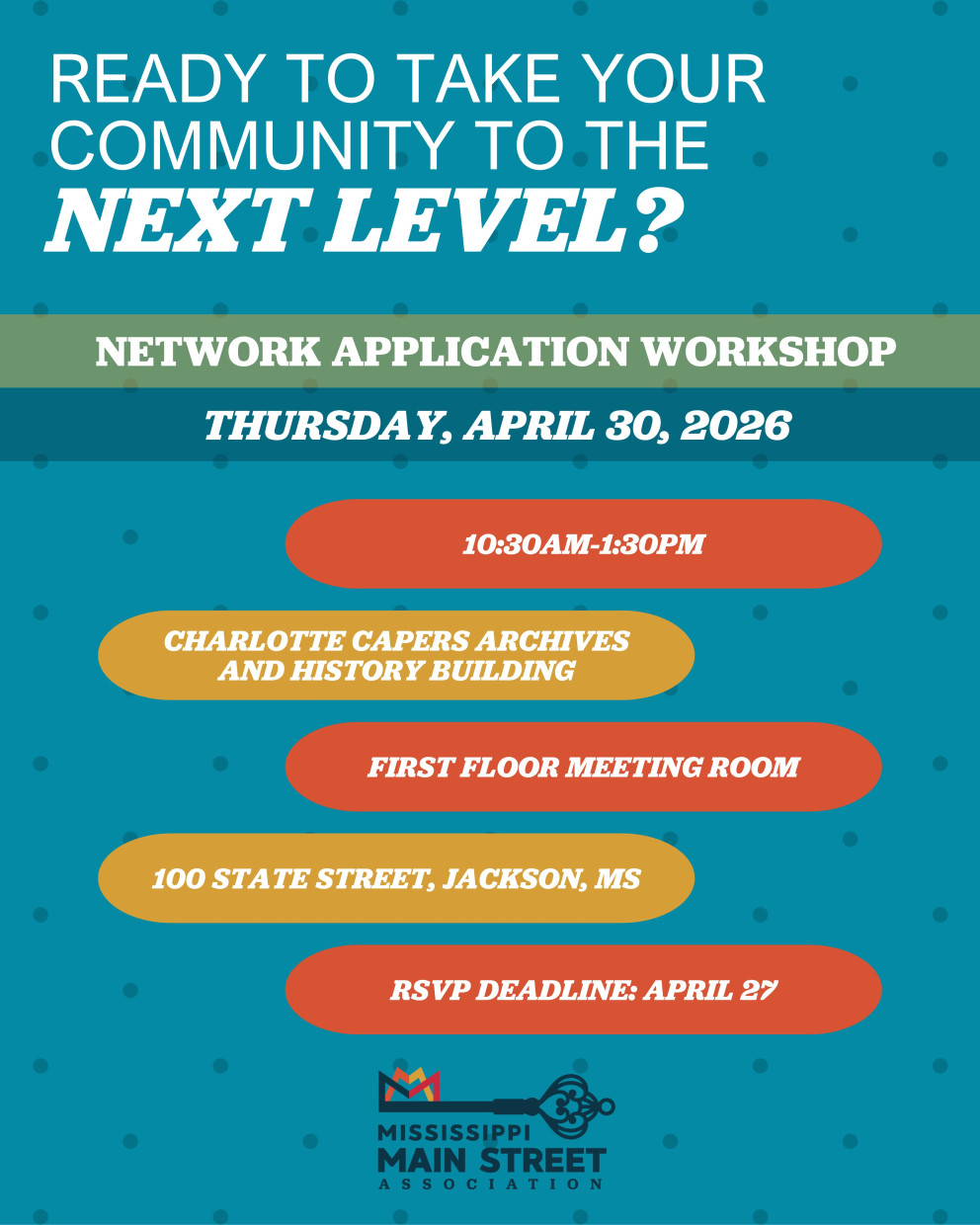 April 30: MMSA Network Application Workshop in Jackson event photo